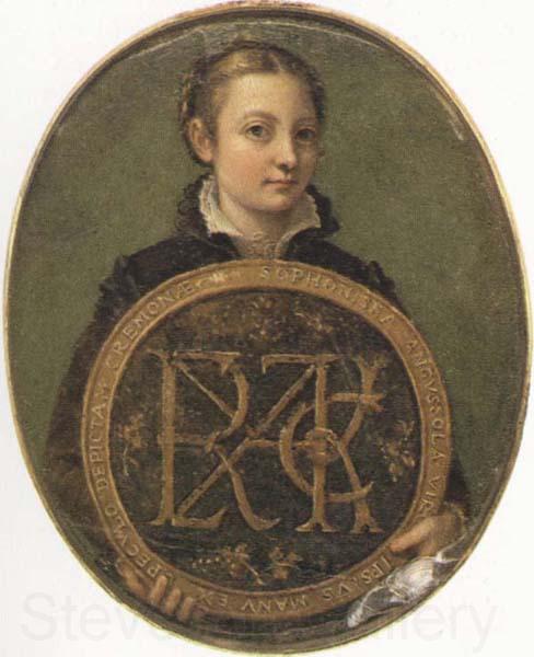 Sofonisba Anguissola Self-Portrait Holding a Medallion with the Letters of her Father s Name,